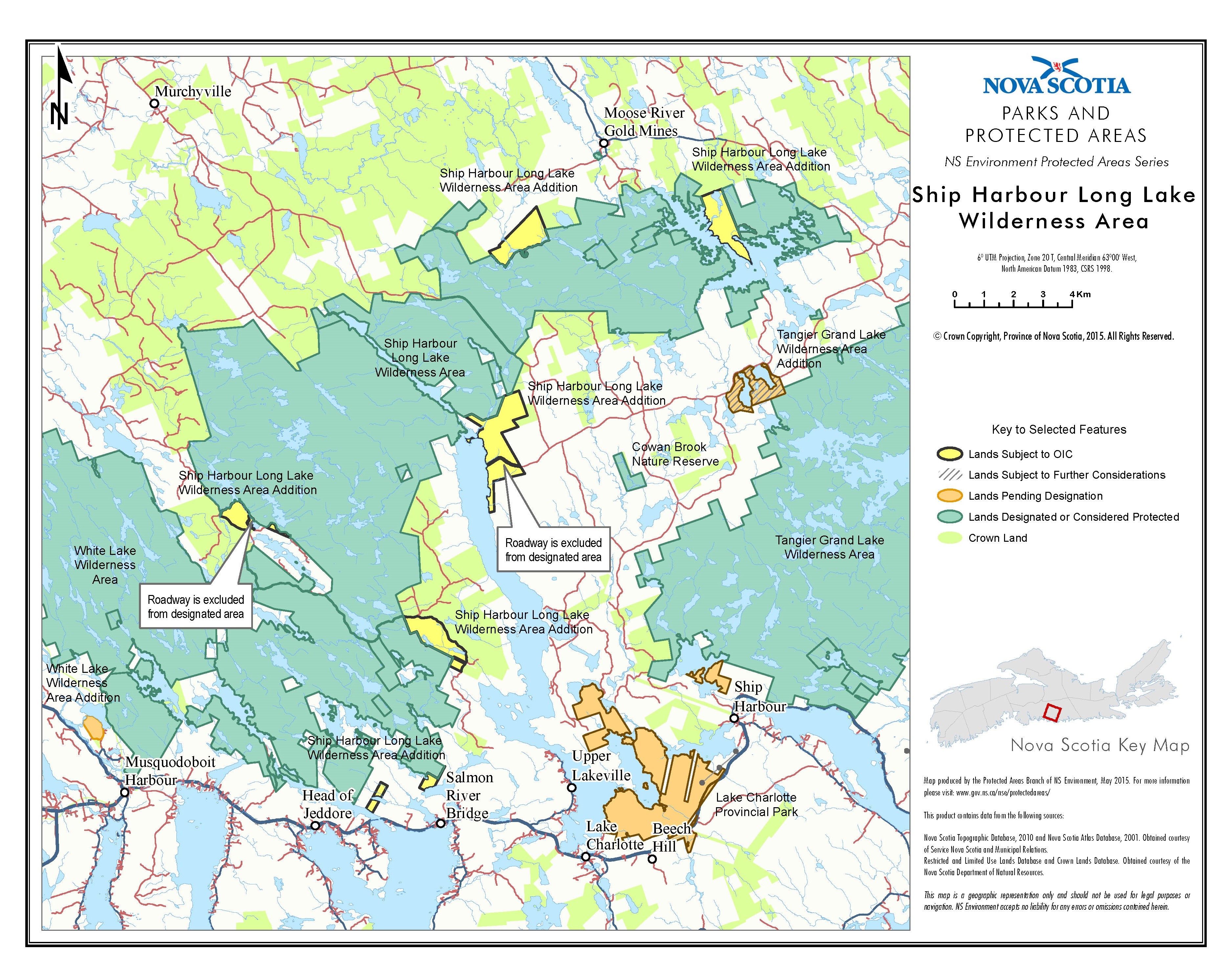Graphic showing map of Boundaries of Addition to Ship Harbour Long
Lake Wilderness Area